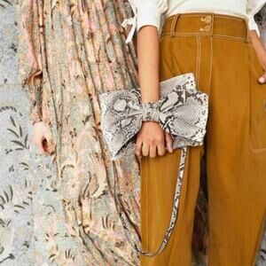 Ulla Johnson Tali Python clutch purse snakeskin